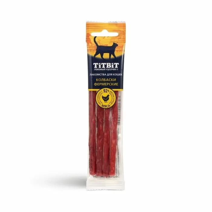 Колбаски фермерские TitBit "Золотая коллекция" для кошек, 20 г