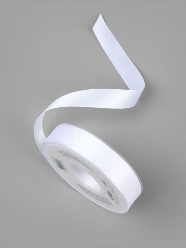 Лента атласная двухсторонняя №0029 20мм*25&plusmn;1м белый TR