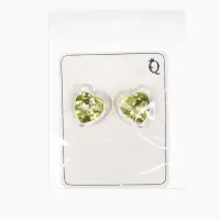 Серьги "Кристалл" сердце, цвет прозрачно-св.зелёный