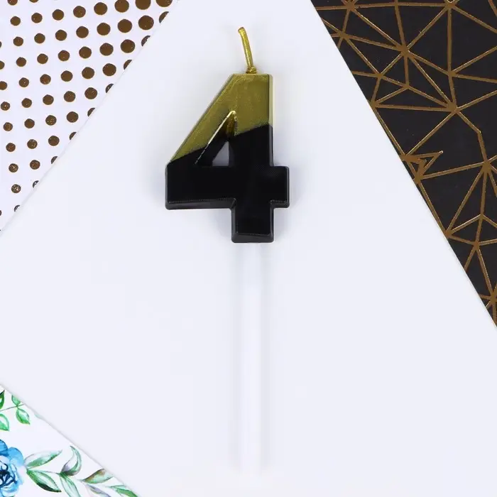 Свеча для торта, цифра &laquo;4&raquo;, 11,5 х 2,3 см
