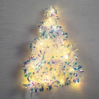 Гирлянда &laquo;Мишура&raquo; 1 м роса, IP20, перламутровая нить, 22 LED, 6 слоёв, d=5 см, батарейки CR2032х2 (в комплекте), свечение тёплое белое