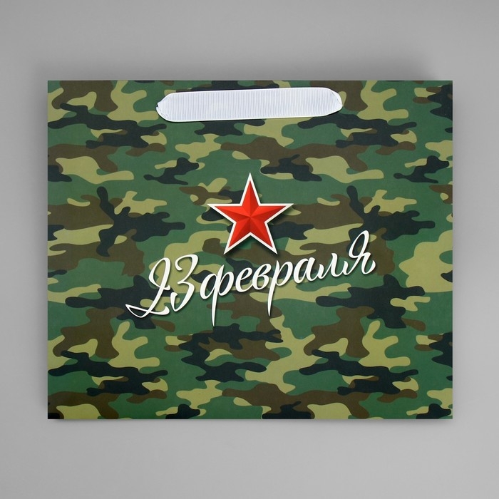 Пакет подарочный ламинированный горизонтальный, упаковка, &laquo;Звезда&raquo;, ML 27 х 23 х 11.5 см