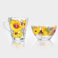 Набор посуды "Подсолнухи" (кружка 250мл.+салатник 250мл.)