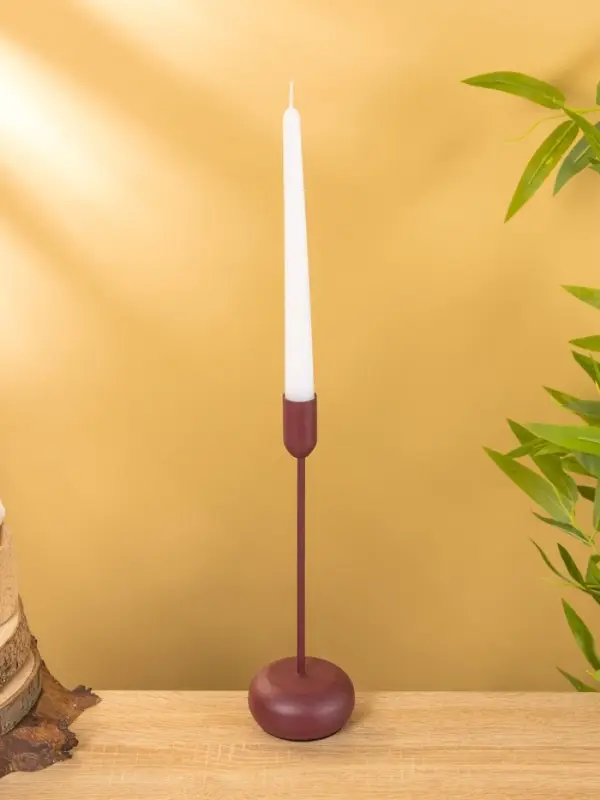 Подсвечник на 1 свечу текстурный "Баклажановый" 8х8х25,5 см