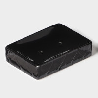 Набор для ванной &laquo;Лепесток&raquo;, 3 предмета, дозатор для мыла, стакан, мыльница, чёрный