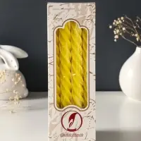 Набор свечей витых, 2,3х 24,5 см, 5 ч, 50 г, 4 штуки, жёлтый