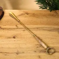 Ложка для обуви &laquo;Венок&raquo;, 54 см, латунь, манговое дерево