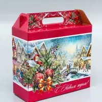 Коробка подарочная новогодняя &laquo;Рождественский город&raquo; 34&times;14&times;35.5 см