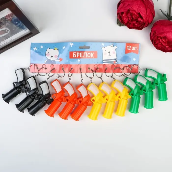 Фонарик брелок для ключей на кольце &laquo;Пистолет M-56&raquo;, светит, 5.5&times;7.5&times;2 см, МИКС