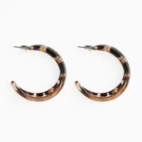 Серьги-кольца &laquo;Танзания&raquo; тёмный леопард, d=3,5 см , цветные