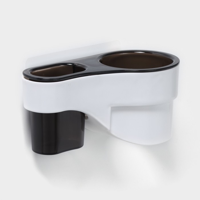 Держатель для фена и ванных принадлежностей в ванную на липучках, 18,7&times;10&times;9 см, цвет чёрно-белый