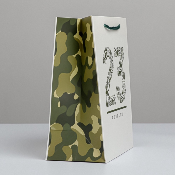 Пакет подарочный ламинированный вертикальный, упаковка, &laquo;23 февраля&raquo;, MS 18 х 23 х 10 см