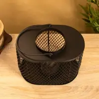 Подсвечник фонарь со стеклянной колбой 19,5х23х15,5 см, d 10 см, металл, цв. чёрный