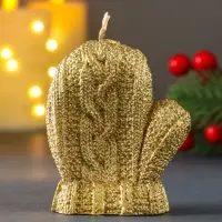 Свеча "Варежка", лак золото