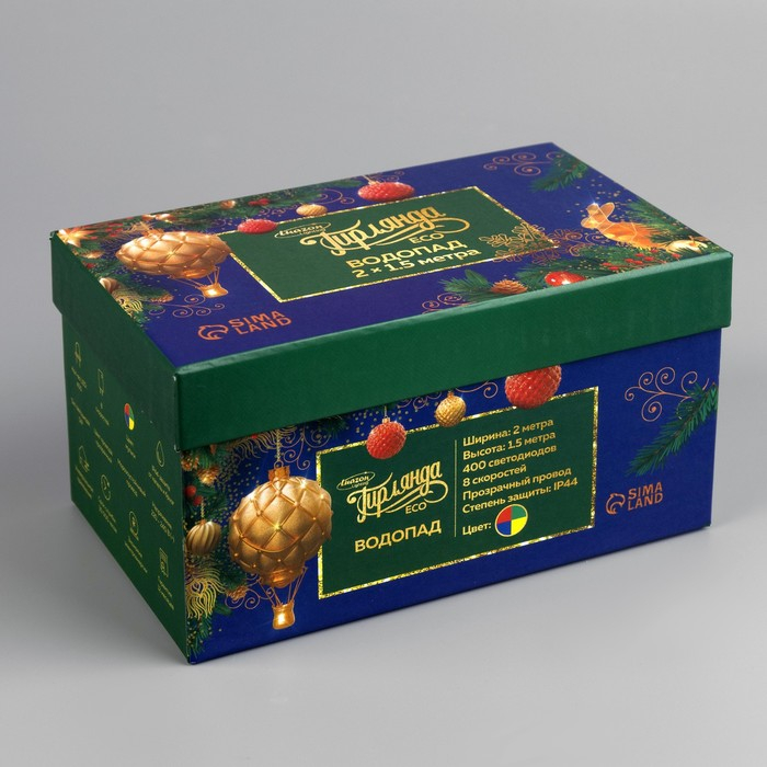 Гирлянда &laquo;Водопад&raquo; 2 &times; 1.5 м, IP44, прозрачная нить, 400 LED, свечение мульти, 8 режимов, 220 В