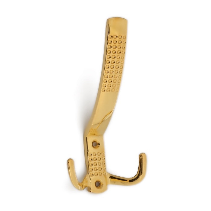 Крючок мебельный ТУНДРА TKT001, трехрожковый, золото