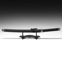 Сувенирное оружие &laquo;Катана Тошайо&raquo; 70 см, на подставке, ножны под змею, матовая, черная