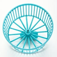 Клетка для грызунов "Пижон" складная, 38 х 27 х 27 (домик, миска, колесо) бирюззовая