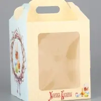 Коробка подарочная пасхальная с окном, с фронтальной загрузкой &laquo;Верба&raquo; 15&times;15&times;18 см