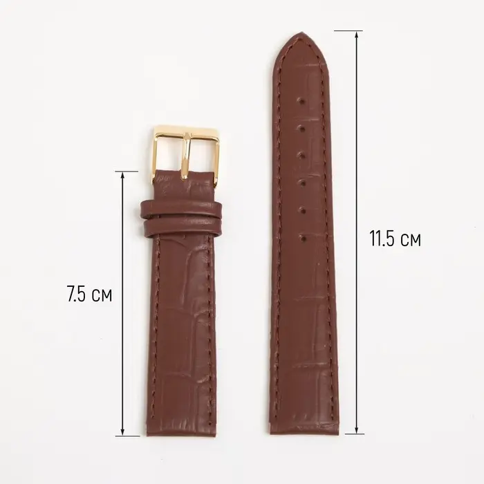 Ремешок для часов, мужской, 18 мм, запряжник 75 мм, горт 115 мм, натуральная кожа