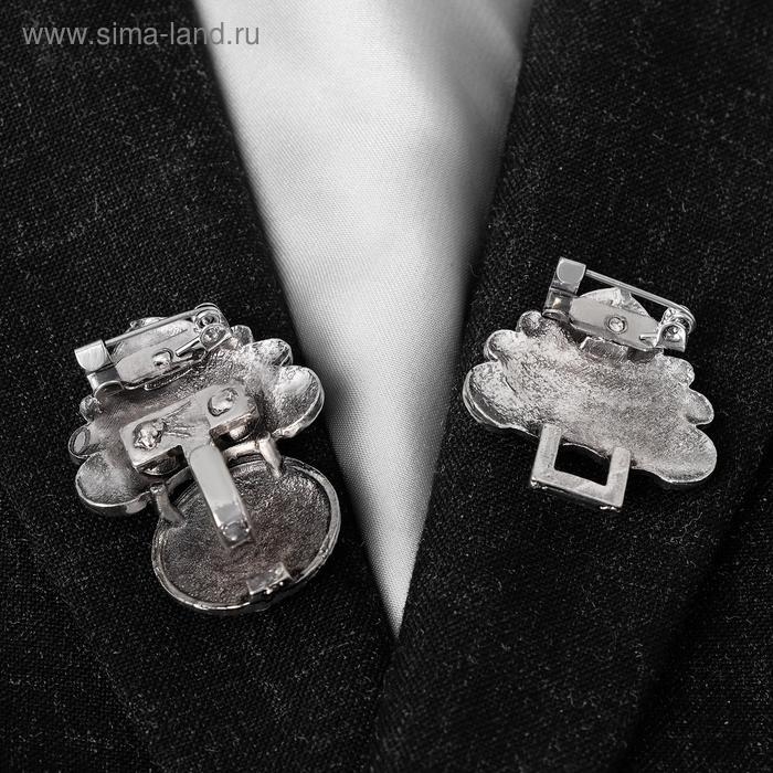 Зажим для кардигана &laquo;Восток&raquo;, цвет чёрный в чернёном серебре