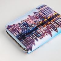 Кошелёк на молнии, цвет голубой/разноцветный