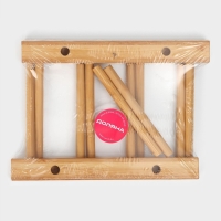 Подставка для разделочных досок и крышек Доляна, 17&times;10,5 см, 3 места, бамбук