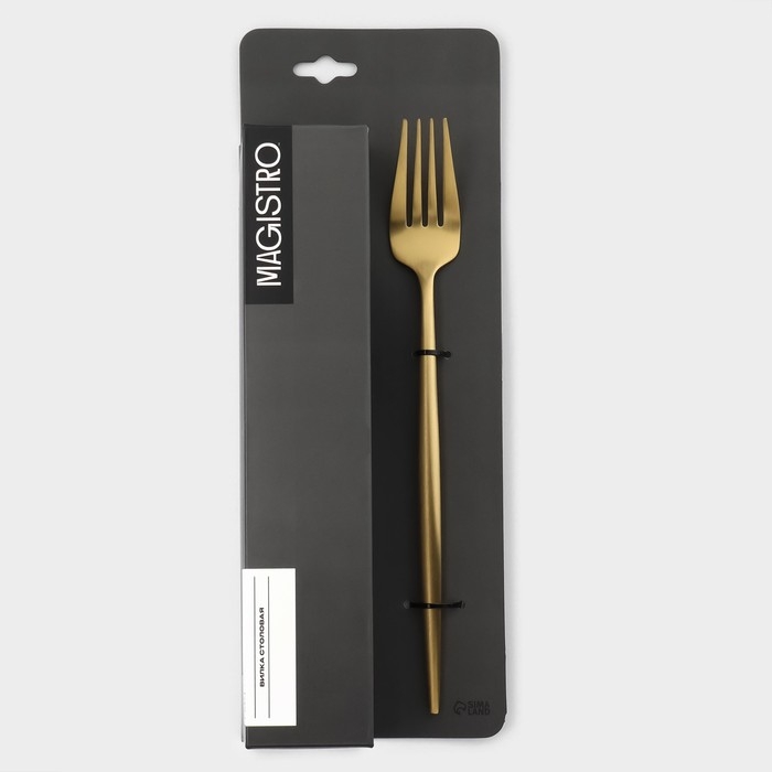 Набор вилок столовых из нержавеющей стали Magistro &laquo;Фолк&raquo;, длина 22 см, 6 шт, цвет золотой