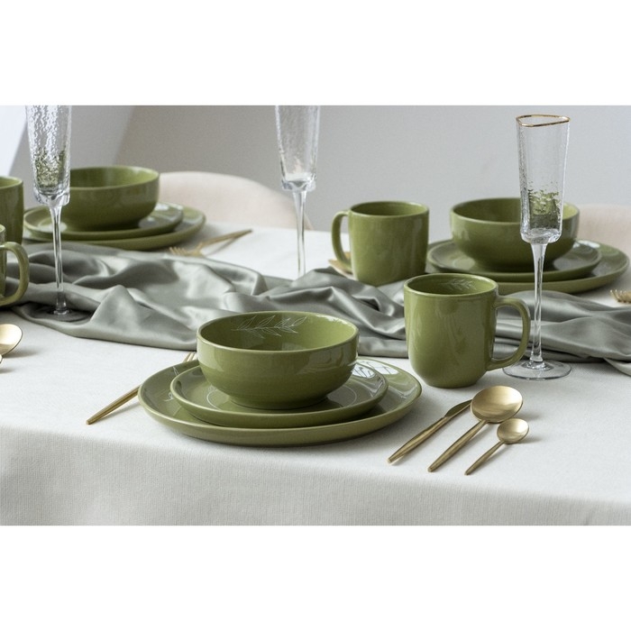 Тарелка керамическая &laquo;Олива&raquo;, 26.5см, цвет зелёный