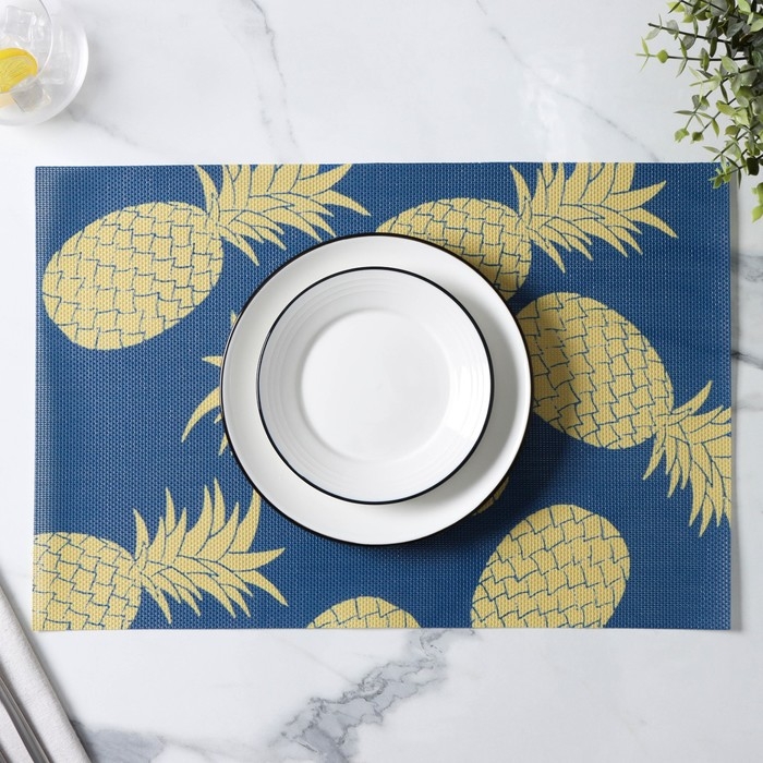 Салфетки сервировочные на стол Доляна Memory, 2 шт, 45&times;30 см, цвет синий