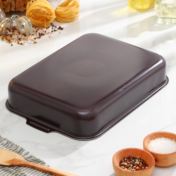 Противень Доляна Promo, 23&times;30 см, антипригарное покрытие, цвет бордовый