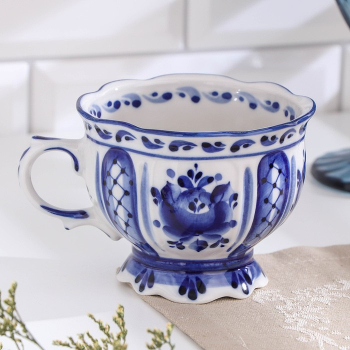 Чашка &laquo;Надежда&raquo;, 12х10х8 см, гжель