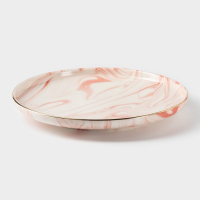 Тарелка керамическая обеденная &laquo;Мрамор&raquo;, d=25 см, цвет розовый