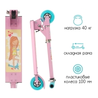 Самокат-снегокат 2 в 1 GRAFFITI &laquo;Красотка&raquo;, цвет розовый