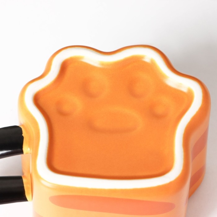 Кружка керамическая &laquo;Лапа тигра&raquo;, 350 мл, цвет оранжевый