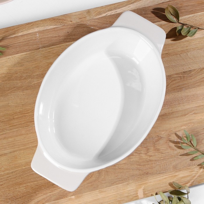 Форма для выпечки из жаропрочной керамики Доляна &laquo;Орнамент&raquo;, 28&times;16,7&times;6 см, 1 л, цвет белый