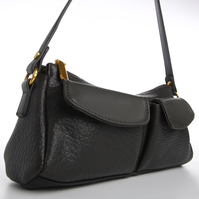 Сумка женская TEXTURA, средний размер, цвет тёмно-серый