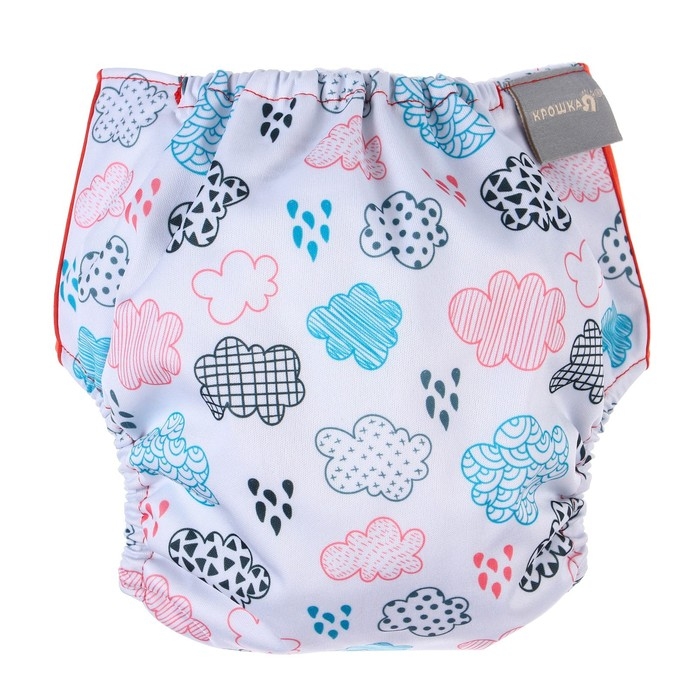 Многоразовый подгузник &laquo;Облака&raquo;, 3-15 кг, цвет белый, Крошка Я