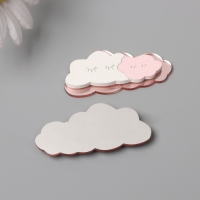 Декор для творчества дерево, пластик "Спящее облачко" зеркальный набор 2 шт 5,3х2,6 см МИКС