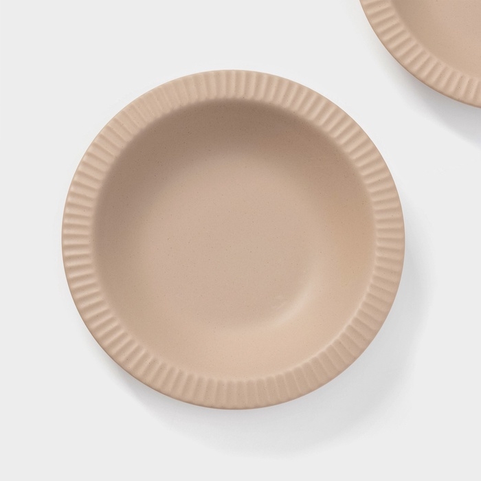 Тарелки Magistro Jarwah Lausanne, 550 мл, 21,3&times;4 см, глубокие, набор 2 шт, фарфор, бежевые