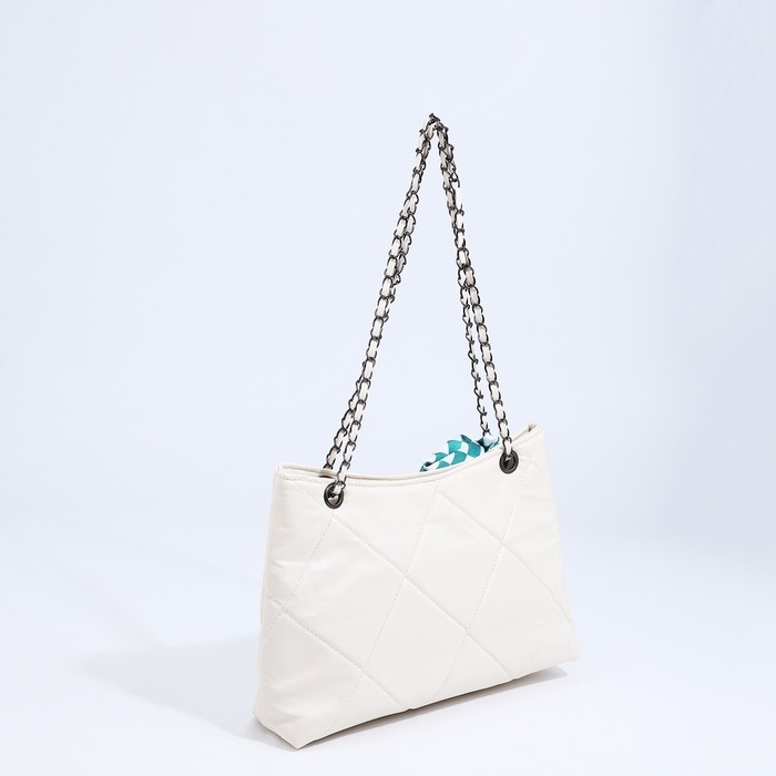 Сумка-шопер женская на молнии, цвет белый