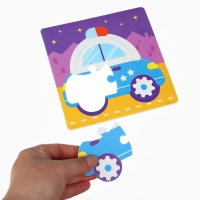 Набор для купания 3 в 1 Машинки: Пазл и развивающие игрушки Крошка Я