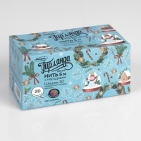 Гирлянда &laquo;Нить&raquo; 5 м с насадками &laquo;Шишки сосновые&raquo;, IP20, прозрачная нить, 20 LED, свечение мульти (RG/RB), мигание, 220 В