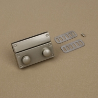 Застёжка для сумки, 4 &times; 2,8 см, цвет жемчужный серебряный