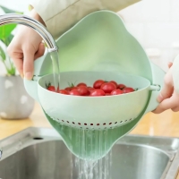 Дуршлаг кухонный с поддоном, 25&times;11,5 см, цвет МИКС