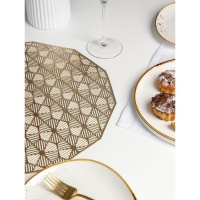 Салфетки сервировочные на стол Доляна &laquo;Гипноз&raquo;, 4 шт, d=38 см, цвет золотой
