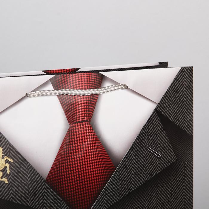 Пакет подарочный ламинированный, упаковка, &laquo;Джентльмен&raquo;, L 28 х 38 х 9 см