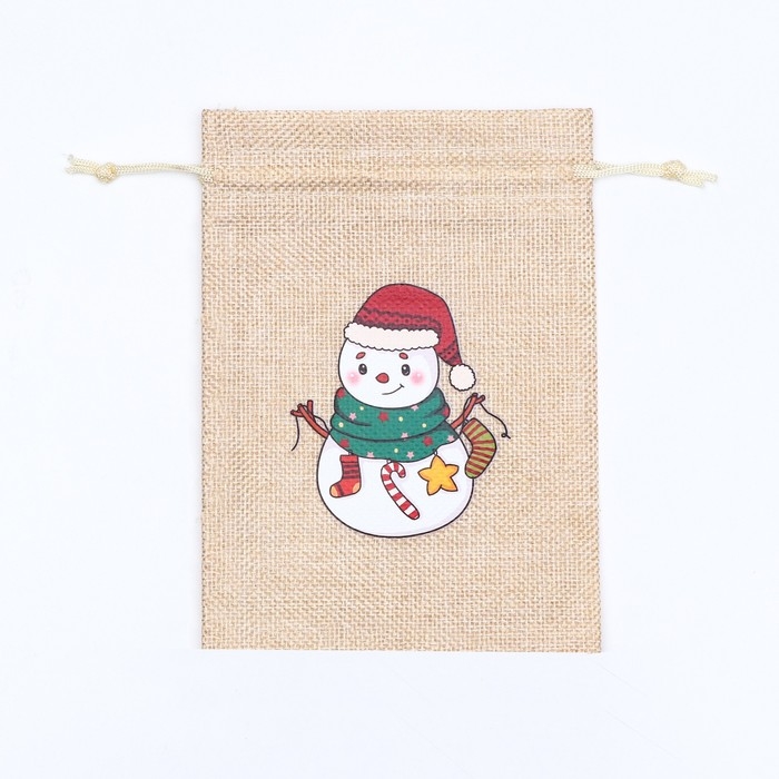 Новый год. Мешок подарочный с термонаклейкой, 13 х 18 см