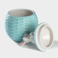 Сахарница Доляна &laquo;Зайка&raquo;, 650 мл, цвет голубой