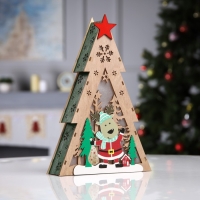 Светодиодная фигура &laquo;Олень с подарками&raquo; 20 &times; 30 &times; 5.5 см, дерево, батарейки AAAх2 (не в комплекте), свечение тёплое белое